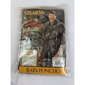 Stearns REALTREE Grey Camo Hunting Poncho 8020 Rainguard 10 Dry Wear